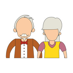 Canvas Print - grandparents senior old people cartoon faceless