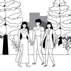 Wall Mural - Isolated women and avatar man design vector illustration