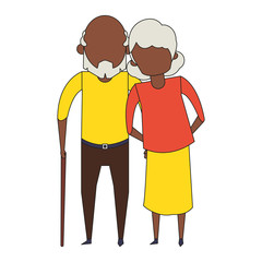 Poster - grandparents senior old people cartoon faceless