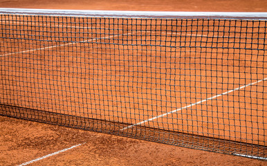 Grid on the tennis court. Ground court