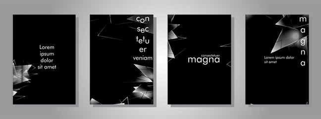 Wall Mural - set the book cover the background of the light triangle. abstract composition of 3d triangles. moder
