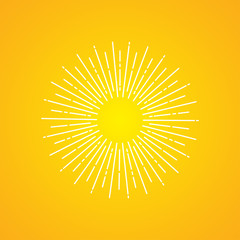 Wall Mural - white sun rays on yellow gradient background. sun rays vector icon
