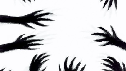 grim demons from darkness of scary nightmares. 2d animation in horror fantasy genre. creepy animated