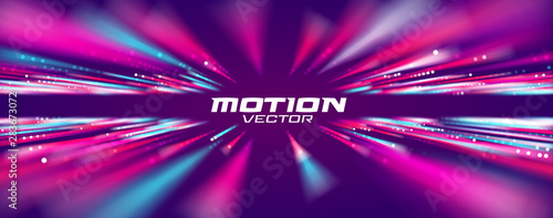 Cuadros en Lienzo Motion speed line abstract vector background, Moving effect light