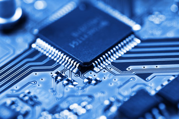 Electronic circuit board close up