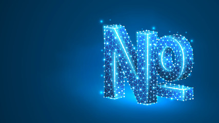 Wall Mural - numero sign, typographic abbreviation of the word number. no, nos symbol concept. abstract, digital,