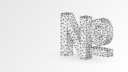 Wall Mural - numero sign, typographic abbreviation of the word number. no, nos symbol concept. abstract, digital,
