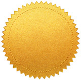 Fototapeta Koty - Gold paper diploma or certificate seal isolated