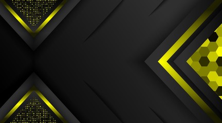 Wall Mural - Glowing Yellow on Black Background Corporate Business Design