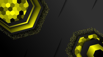 Wall Mural - Glowing Yellow on Black Background Corporate Business Design
