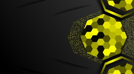Wall Mural - Glowing Yellow on Black Background Corporate Business Design