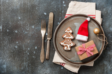 Wall Mural - Christmas rustic table setting