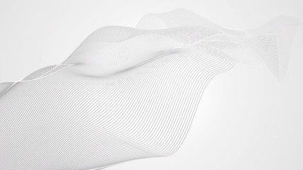 Poster - simple abstract white wavy trendy beautiful white curve background