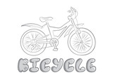 Fototapeta Boho - Modern bike grey sketch word