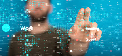 Software, web development, programming concept. Abstract Programming