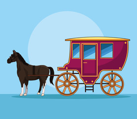  Horse with antique carriage vehicle