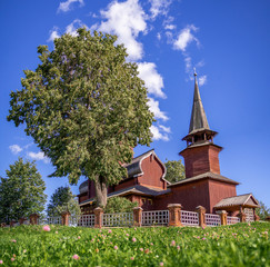 Wall Mural - Ancient wooden church in the Russian outback