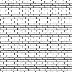 Wall Mural - Brick wall. Black and white seamless pattern