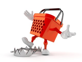 Poster - Shopping basket character with bear trap