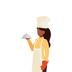 Wall Mural - chef female worker avatar character