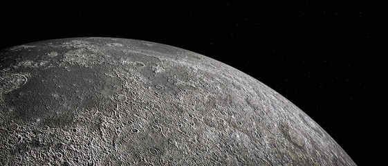 Wall Mural - the moon (3d rendering.this image elements furnished by nasa)