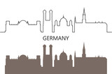 Fototapeta Las - Germany logo. Isolated German architecture on white background