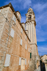 Buildings in Lozisca . Brac island. Croatia