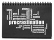 procrastination word cloud in sketchbook