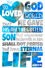 Wall Mural -  For God so loved the world (John 3:16) King James Version