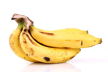 Banana bunch on the white background