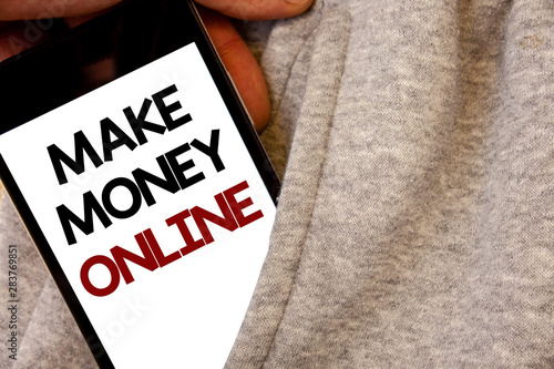 Text Sign Showing Make Money Online Conceptual Photo - 