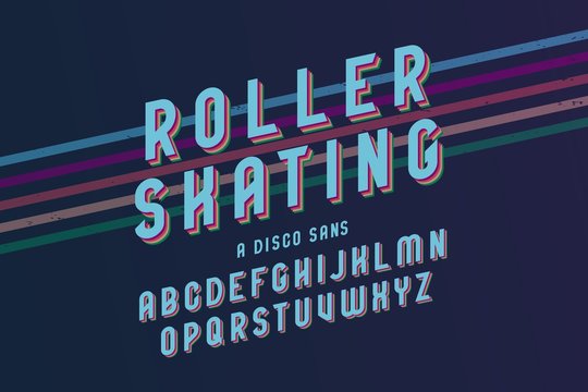 Vintage roller skating font