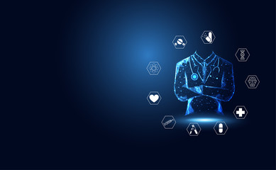 Wall Mural - abstract health medical science healthcare icon digital technology doctor concept modern innovation,