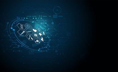 abstract health medical science healthcare icon digital technology science concept modern innovation