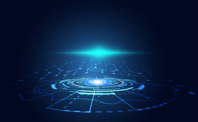 Wall Mural - modern abstract network science connection technology line dot and graphic design. on hi tech future