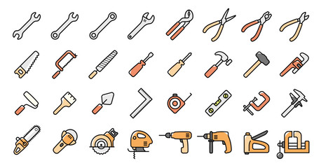 Wall Mural - Tool Icon Set