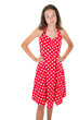 © OceanProd - fashion girl 12 years old in red white dress sixties