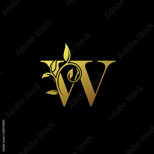 W Gold Letter Logo With Luxury Floral Design Vintage W Drawn Letter Mark For Book Design Brand Name Business Card Restaurant Boutique Hotel Buy This Stock Vector And Explore Similar Vectors