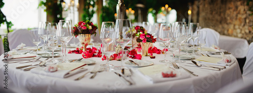 wedding - decorated table at luxury event Tableau sur Toile
