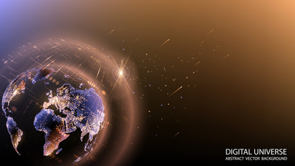 Wall Mural - trendy light brown futuristic background. vector. global social network. internet and communications