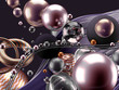 © Pierell - Beautiful abstract background with volume elements, balls, texture, lines. 3d illustration, 3d rendering.