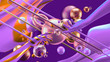 © Pierell - Beautiful abstract background with volume elements, balls, texture, lines. 3d illustration, 3d rendering.