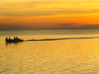 sunset and boat