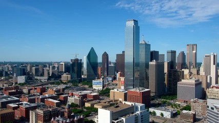 Wall Mural - Dallas Texas skyline and traffic aerial