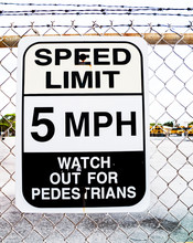 Speed Limit 5 MPH Watch For Pedestrians Metal Sign