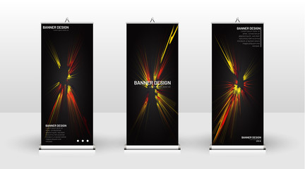 Vertical banner template design. can be used for brochures, covers, publications, etc.black background pattern texture futuristic geometric art