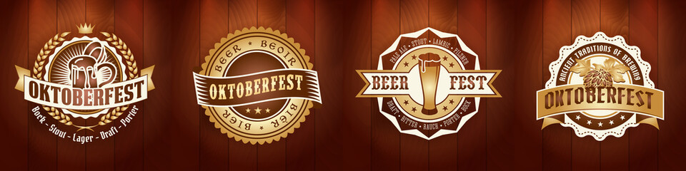 Wall Mural - Oktoberfest beer logo bundle set for bar or pub