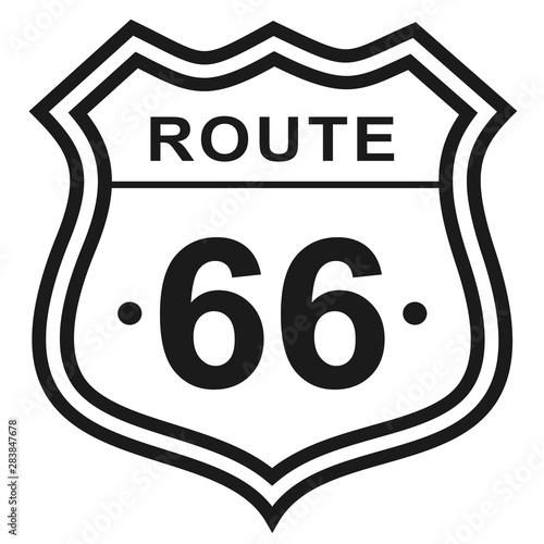 Cuadros en Lienzo Route 66 flat color illustration on white