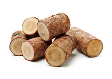 Pine Logs On White Background