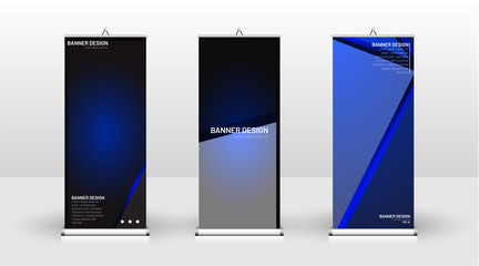 Wall Mural - Vertical banner template design. can be used for brochures, covers, publications, etc. The concept of technology background in blue